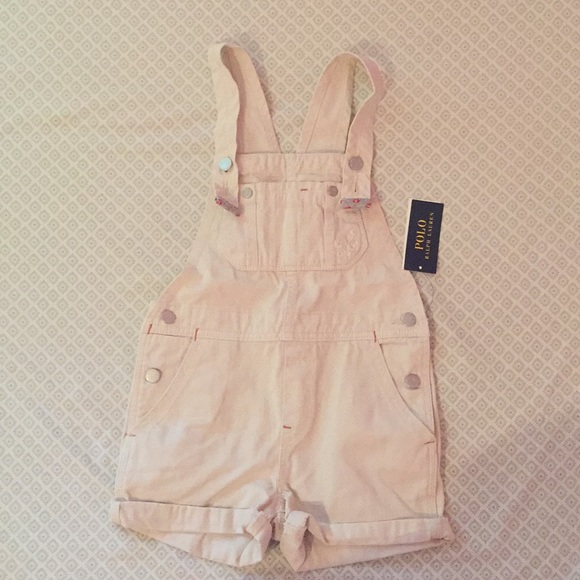 Polo Ralph Lauren Other - Ralph Lauren Girls Cream Denim Overall Shorts